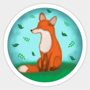 Fox and leaves Sticker